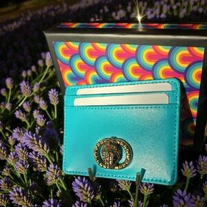 Kurt Geiger Turquoise Wallet with Gold Detail
